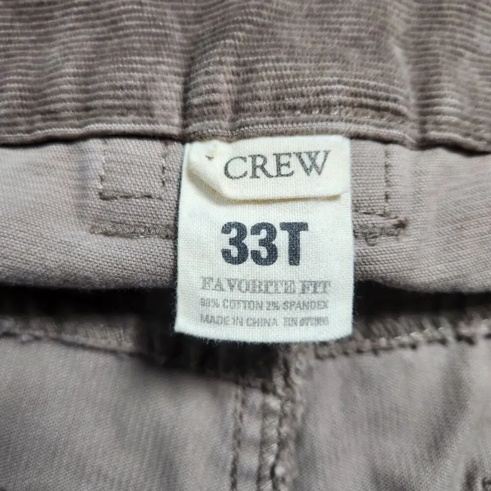 J. Crew Corduroy Pants Women 33T Brown Mid Rise Bootcut